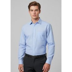 Euro Yarn Dyed Stripe Long Sleeve Button Shirt