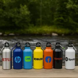 Lightweight Aluminium Water Bottle with Carabiner Clip