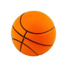 Basketball Shaped Polyurethane Stress Reliever Orange