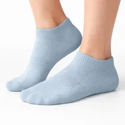Ankle Grip Socks with Cotton Spandex Blend and Embroidered Detail