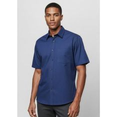 Mens Micro Check Short Sleeve Business Shirt
