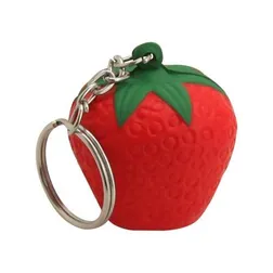 Strawberry Stress Reliever Keychain with Ring