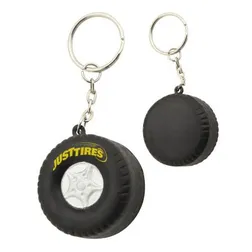 Tire Shaped Stress Reliever with Keychain