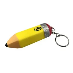 Yellow Pencil Stress Reliever Keyring with Tactile Feedback