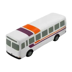 White Bus Shape Stress Reliever Polyurethane Desktop Accessory