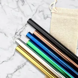 Stainless Steel Reusable Straw 12mm Diameter 215mm Length