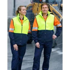 Anti Pill Polar Fleece Two Tone Hi Vis Safety Vest