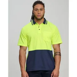TrueDry Hi Vis Safety Polo Short Sleeve Cotton Back Mesh