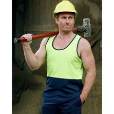 TrueDry Cotton Back Micromesh Hi Vis Safety Singlet