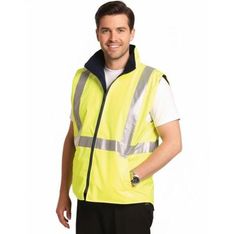 Reversible Polar Fleece Safety Vest with 3M Reflective Waterproof Oxford Shell