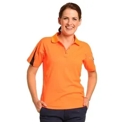Ladies TrueDry Cotton Mesh Hi Vis Safety Polo