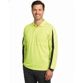TrueDry Long Sleeve Hi Vis Safety Polo with Reflective Piping