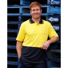 Cotton Jersey Two Tone High Vis Safety Polo