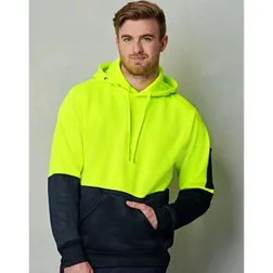 Hi Vis Two Tone Fleece Safety Hoodie with Multiple Pockets