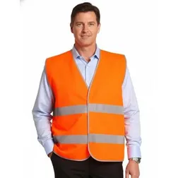 Hi Vis Polyester Safety Vest with Reflective Tapes Velcro Closure