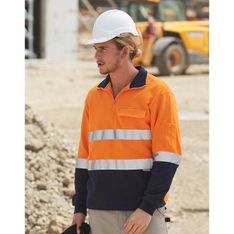Hi Vis Two Tone Cotton Fleece Windcheater with 3M Reflective Tape