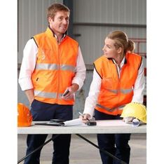 Reversible Oxford Polar Fleece Hi Vis Safety Jacket with 3M Scotchlite Reflective Tape