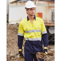 High Visibility Cotton Twill Safety Shirt with 3M Reflective Tape
