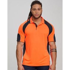 CoolDry Hi Vis Safety Polo with Contrast Sleeve Panels