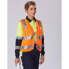 High Visibility Safety Vest with ID Pocket and Reflective Tapes