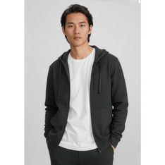 Crew Zip Front Fleece Hoodie Easy Fit
