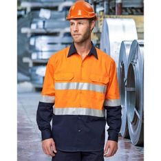 Hi Vis Cool Breeze Long Sleeve Safety Shirt with Reflective Tape