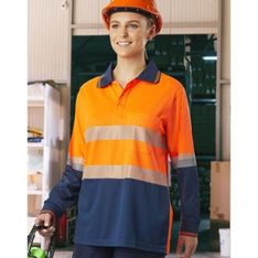Segmented CoolDry High Visibility Long Sleeve Safety Polo