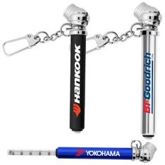 Compact Aluminium Tyre Pressure Checkers With Keyrings