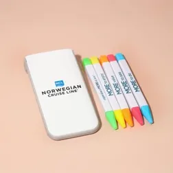 Medina Five Colour Pen Style Highlighter Set With Case