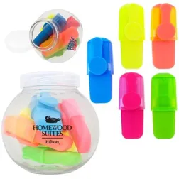 Five Colour Mini Highlighter Set With Clear Container
