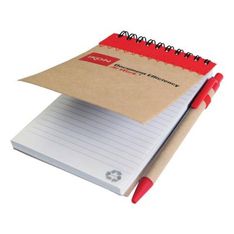 Recycled Jotter Notebook with Metal Ring Binding and Elastic Band