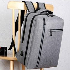 Misty Water Resistant Polyester Laptop Backpack with USB Charging Port