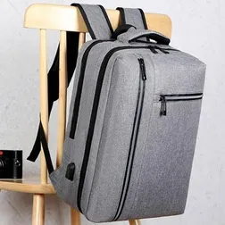 Misty Water Resistant Polyester Laptop Backpack with USB Charging Port