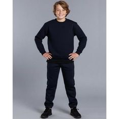 Kids Cotton Blend Fleece Trackpants with Knee Padding