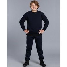 Kids Crew Neck Fleece Pullover 320gsm Cotton Blend