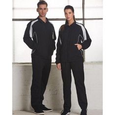 Unisex Polyester Pongee Warm Up Track Pants with Zip Legs