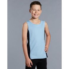Kids TrueDry Contrast Mesh Sports Singlet