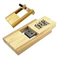 Lance Bamboo 32GB USB 2.0 Flash Drive with Flip Opening