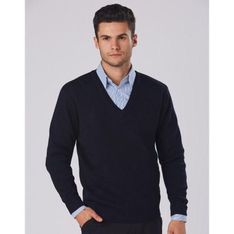 V Neck Wool Acrylic Blend Staff Jumper