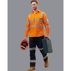 Stout Fit High Visibility Cotton Drill Work Pants with 3M Reflective Tape