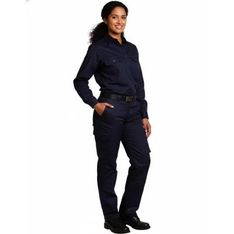 Ladies Heavy Cotton Drill Cargo Pants UPF 50
