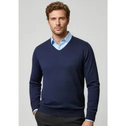 Milano Mens Business V Neck Wool Acrylic Pullover
