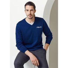 Merino Wool Acrylic Easy Fit Mens Knit Jumper