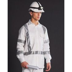 Biomotion Cotton Drill High Visibility Safety Shirt with Reflective Tape