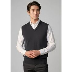 Mens Wool Acrylic Blend Knitted Vest