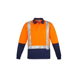 Hi Vis Long Sleeve Polo with Shoulder Tape UPF 50
