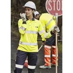 Unisex Hi Vis Bio Motion Taped Long Sleeve Polo