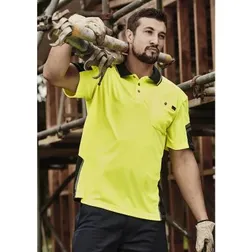Reinforced Hi Vis Squad Short Sleeve Polo UPF 50