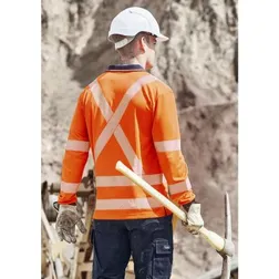 Unisex Hi Vis X Back NSW Rail Compliance Long Sleeve Polo