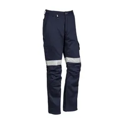 Mens Short Navy Ripstop Cotton Cargo Pants UPF 50